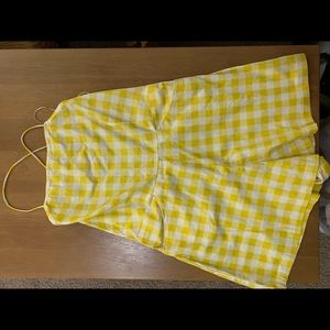 Mango Yellow Checkered Romper